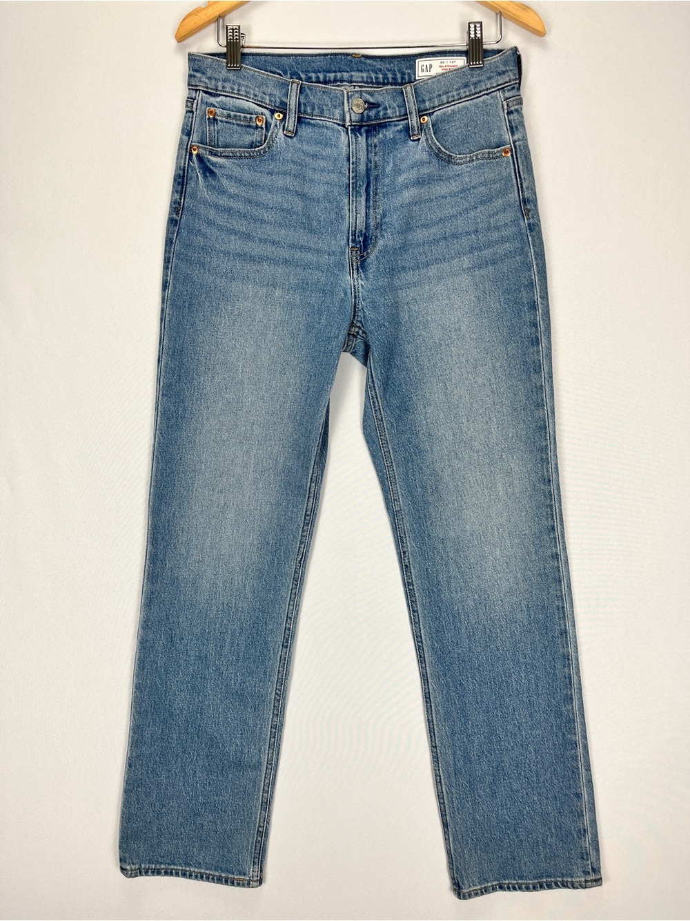 Gap ‘90’s Straight High-Rise Jeans Women’s Size 30/10 Reg Light-Wash Cotton